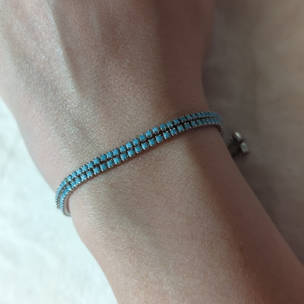 Set of two crystal bracelets in sterling .925